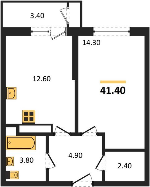 Фото №1: 1-комнатная квартира 41 м² - Краснодар, ЖК Рекорд, Карасунский внутригородской округ, Центральный внутригородской округ, Черёмушки, мкр. жилой комплекс Рекорд, ул. Новороссийская, 102/8к5