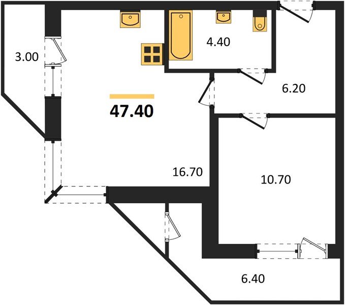 Фото №1: 1-комнатная квартира 47 м² - Краснодар, ЖК Рекорд, Карасунский внутригородской округ, Центральный внутригородской округ, Черёмушки, мкр. жилой комплекс Рекорд, ул. Новороссийская, 102/8к5