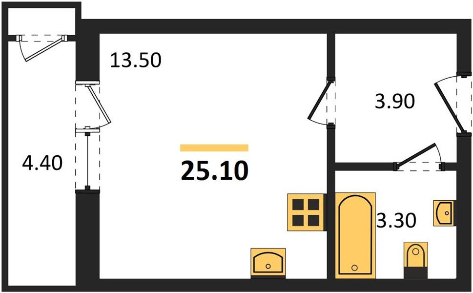 Фото №1: Студия 25 м² - Краснодар, ЖК Рекорд, Карасунский внутригородской округ, Центральный внутригородской округ, Черёмушки, мкр. жилой комплекс Рекорд, ул. Новороссийская, 102/8к5