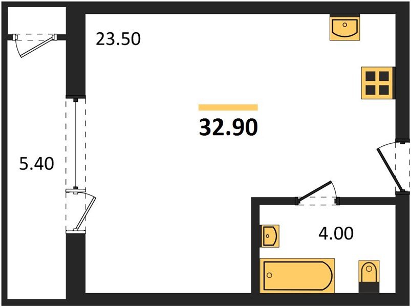 Фото №1: Студия 32 м² - Краснодар, ЖК Рекорд, Карасунский внутригородской округ, Центральный внутригородской округ, Черёмушки, мкр. жилой комплекс Рекорд, ул. Новороссийская, 102/8к5