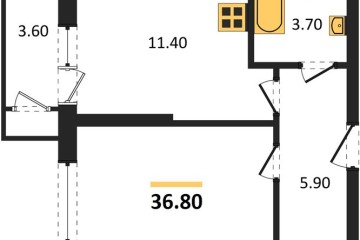 Фото №1: 1-комнатная квартира 36 м² - Краснодар, мкр. жилой комплекс Рекорд, ул. Новороссийская, 102/8к5