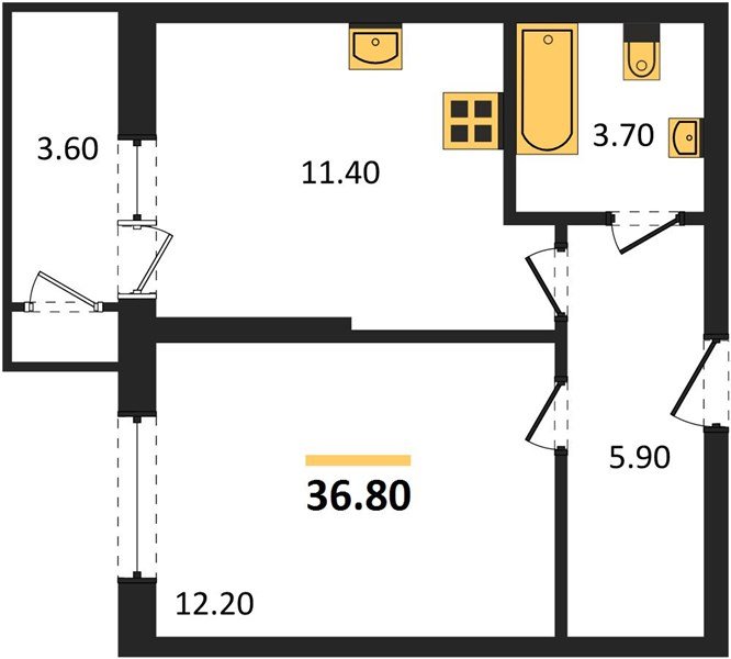 Фото №1: 1-комнатная квартира 36 м² - Краснодар, ЖК Рекорд, Карасунский внутригородской округ, Центральный внутригородской округ, Черёмушки, мкр. жилой комплекс Рекорд, ул. Новороссийская, 102/8к5