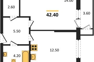 Фото №1: 1-комнатная квартира 42 м² - Краснодар, мкр. жилой комплекс Рекорд, ул. Новороссийская, 102/8к5