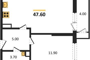 Фото №1: 1-комнатная квартира 47 м² - Краснодар, мкр. жилой комплекс Рекорд, ул. Новороссийская, 102/8к5