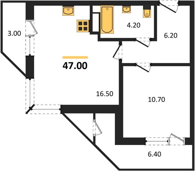 Фото №1: 1-комнатная квартира 47 м² - Краснодар, ЖК Рекорд, Карасунский внутригородской округ, Центральный внутригородской округ, Черёмушки, мкр. жилой комплекс Рекорд, ул. Новороссийская, 102/8к5