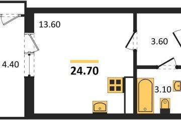 Фото №1: Студия 24 м² - Краснодар, мкр. жилой комплекс Рекорд, ул. Новороссийская, 102/8к5