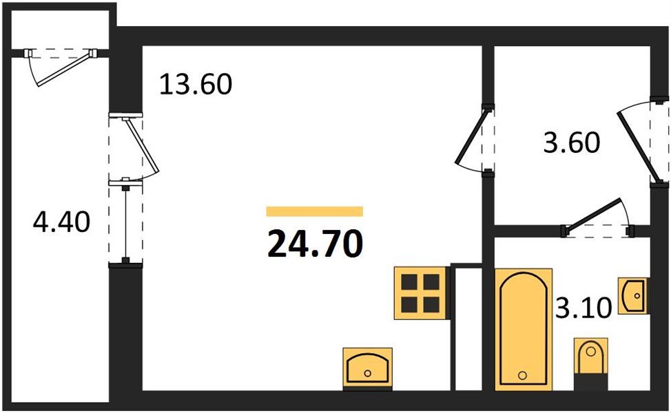 Фото №1: Студия 24 м² - Краснодар, ЖК Рекорд, Карасунский внутригородской округ, Центральный внутригородской округ, Черёмушки, мкр. жилой комплекс Рекорд, ул. Новороссийская, 102/8к5