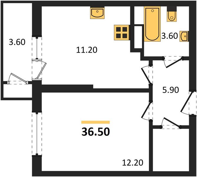 Фото №1: 1-комнатная квартира 36 м² - Краснодар, ЖК Рекорд, Карасунский внутригородской округ, Центральный внутригородской округ, Черёмушки, мкр. жилой комплекс Рекорд, ул. Новороссийская, 102/8к5