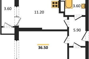 Фото №1: 1-комнатная квартира 36 м² - Краснодар, мкр. жилой комплекс Рекорд, ул. Новороссийская, 102/8к5