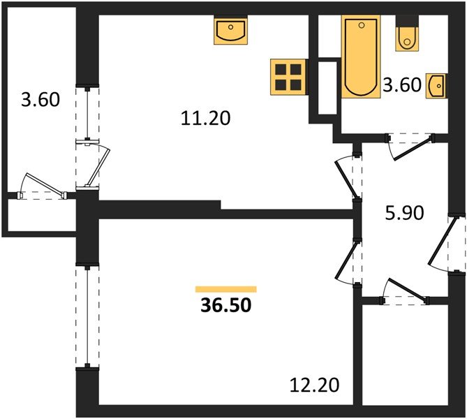 Фото №1: 1-комнатная квартира 36 м² - Краснодар, ЖК Рекорд, Карасунский внутригородской округ, Центральный внутригородской округ, Черёмушки, мкр. жилой комплекс Рекорд, ул. Новороссийская, 102/8к5