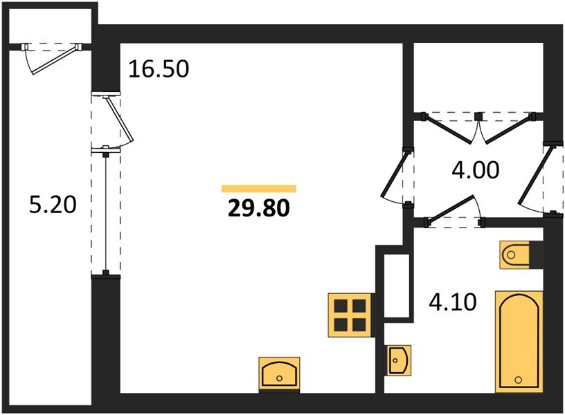 Фото №1: Студия 29 м² - Краснодар, ЖК Рекорд, Карасунский внутригородской округ, Центральный внутригородской округ, Черёмушки, мкр. жилой комплекс Рекорд, ул. Новороссийская, 102/8к5