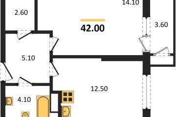 Фото №1: 1-комнатная квартира 42 м² - Краснодар, мкр. жилой комплекс Рекорд, ул. Новороссийская, 102/8к5