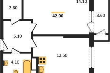 Фото №1: 1-комнатная квартира 42 м² - Краснодар, мкр. жилой комплекс Рекорд, ул. Новороссийская, 102/8к5