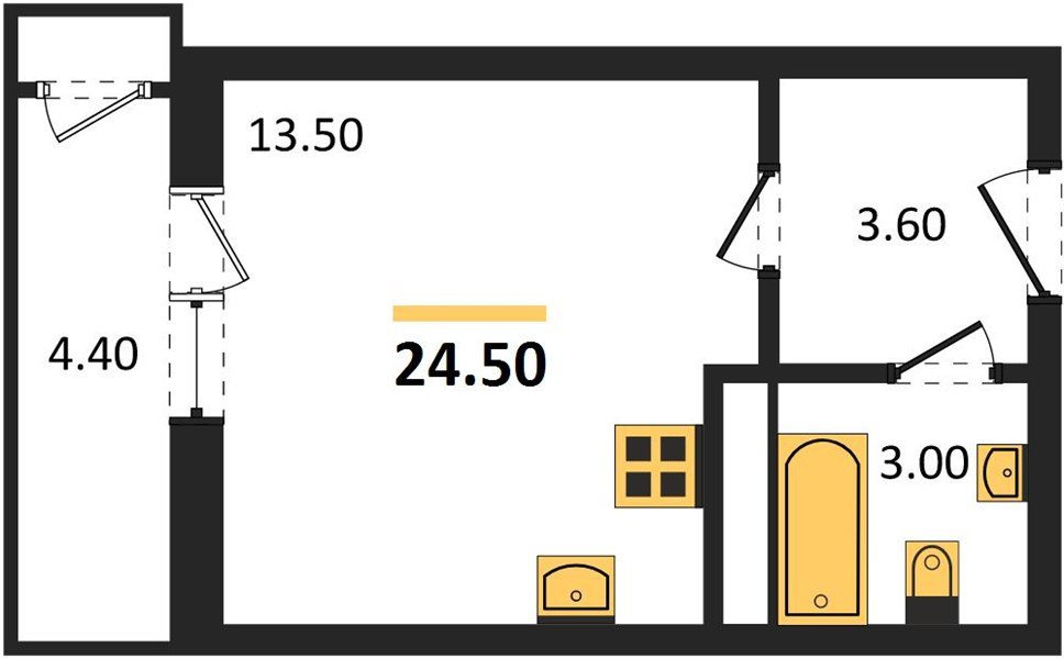 Фото №1: Студия 24 м² - Краснодар, ЖК Рекорд, Карасунский внутригородской округ, Центральный внутригородской округ, Черёмушки, мкр. жилой комплекс Рекорд, ул. Новороссийская, 102/8к5