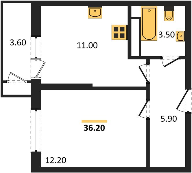 Фото №1: 1-комнатная квартира 36 м² - Краснодар, ЖК Рекорд, Карасунский внутригородской округ, Центральный внутригородской округ, Черёмушки, мкр. жилой комплекс Рекорд, ул. Новороссийская, 102/8к5