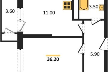 Фото №1: 1-комнатная квартира 36 м² - Краснодар, мкр. жилой комплекс Рекорд, ул. Новороссийская, 102/8к5