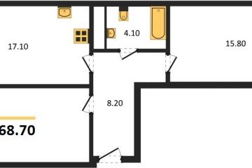 Фото №1: 2-комнатная квартира 68 м² - Краснодар, мкр. жилой комплекс Рекорд, ул. Новороссийская, 102/8к5
