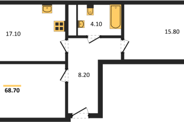 Фото №1: 2-комнатная квартира 68 м² - Краснодар, мкр. жилой комплекс Рекорд, ул. Новороссийская, 102/8к5