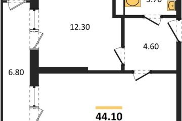 Фото №1: 1-комнатная квартира 44 м² - Краснодар, мкр. жилой комплекс Рекорд, ул. Новороссийская, 102/8к5