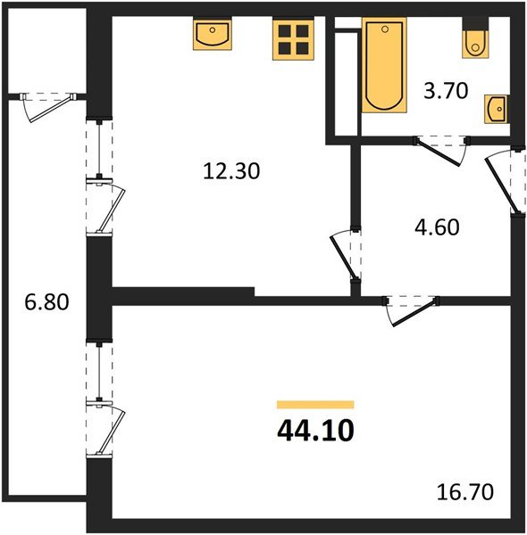 Фото №1: 1-комнатная квартира 44 м² - Краснодар, ЖК Рекорд, Карасунский внутригородской округ, Центральный внутригородской округ, Черёмушки, мкр. жилой комплекс Рекорд, ул. Новороссийская, 102/8к5