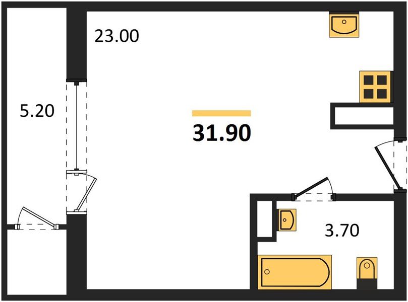 Фото №1: Студия 31 м² - Краснодар, ЖК Рекорд, Карасунский внутригородской округ, Центральный внутригородской округ, Черёмушки, мкр. жилой комплекс Рекорд, ул. Новороссийская, 102/8к5
