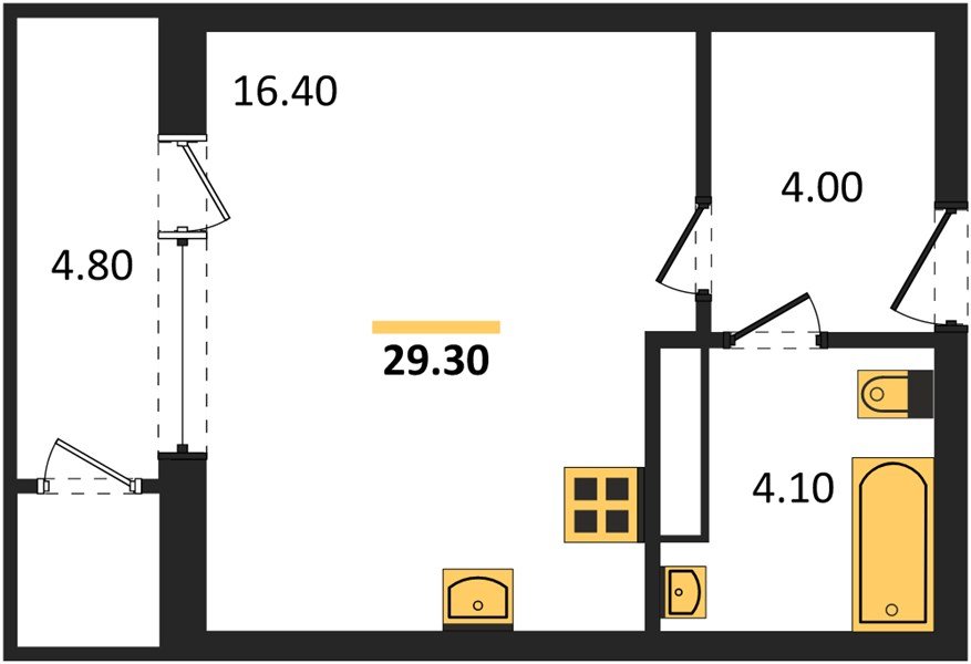 Фото №1: Студия 29 м² - Краснодар, ЖК Рекорд, Карасунский внутригородской округ, Центральный внутригородской округ, Черёмушки, мкр. жилой комплекс Рекорд, ул. Новороссийская, 102/8к5