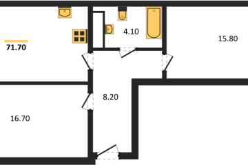 Фото №1: 2-комнатная квартира 71 м² - Краснодар, мкр. жилой комплекс Рекорд, ул. Новороссийская, 102/8к5