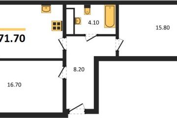 Фото №1: 2-комнатная квартира 71 м² - Краснодар, мкр. жилой комплекс Рекорд, ул. Новороссийская, 102/8к5