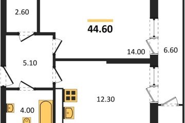 Фото №1: 1-комнатная квартира 44 м² - Краснодар, мкр. жилой комплекс Рекорд, ул. Новороссийская, 102/8к5