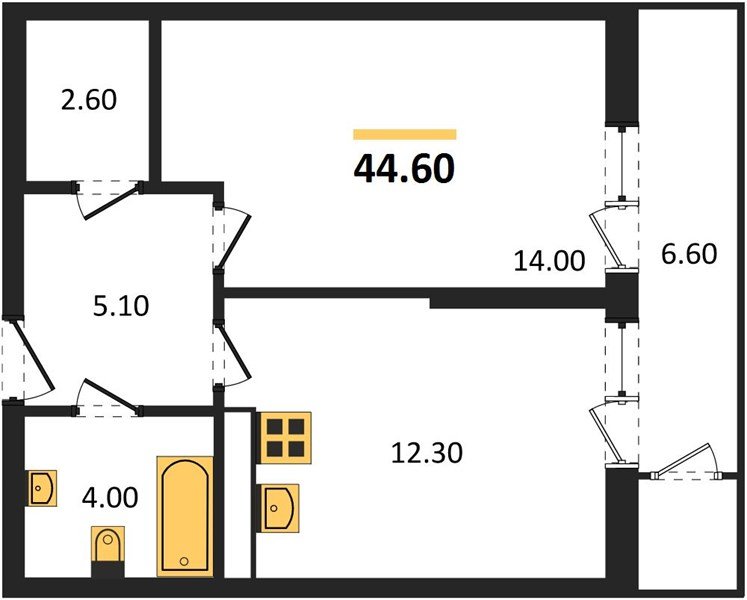 Фото №1: 1-комнатная квартира 44 м² - Краснодар, ЖК Рекорд, Карасунский внутригородской округ, Центральный внутригородской округ, Черёмушки, мкр. жилой комплекс Рекорд, ул. Новороссийская, 102/8к5