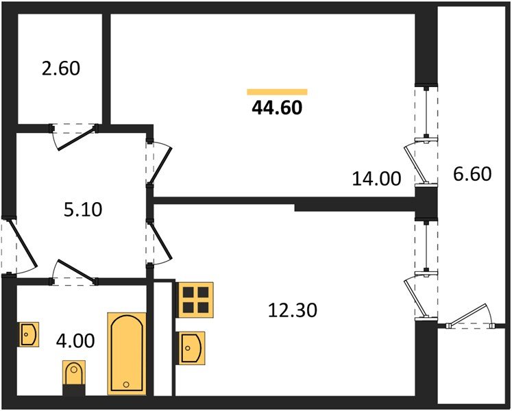 Фото №1: 1-комнатная квартира 44 м² - Краснодар, ЖК Рекорд, Карасунский внутригородской округ, Центральный внутригородской округ, Черёмушки, мкр. жилой комплекс Рекорд, ул. Новороссийская, 102/8к5