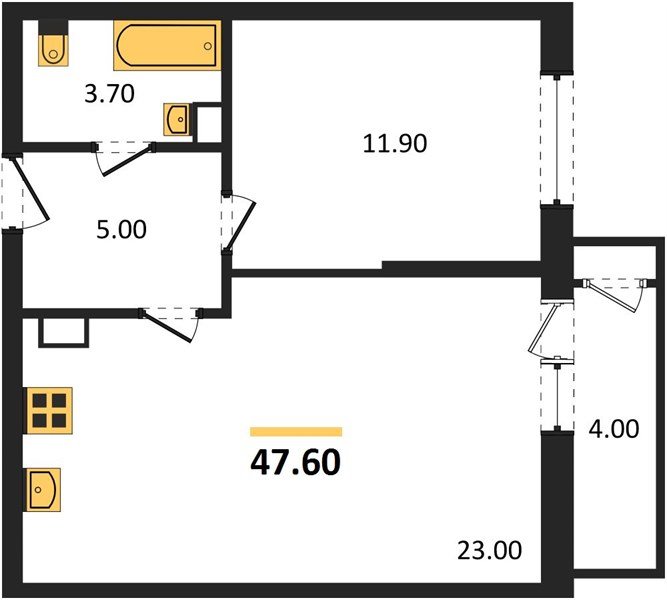Фото №1: 1-комнатная квартира 47 м² - Краснодар, ЖК Рекорд, Карасунский внутригородской округ, Центральный внутригородской округ, Черёмушки, мкр. жилой комплекс Рекорд, ул. Новороссийская, 102/8к5