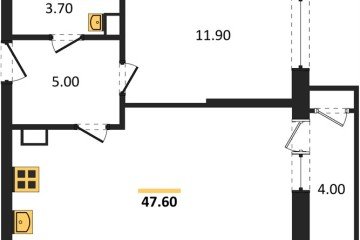 Фото №1: 1-комнатная квартира 47 м² - Краснодар, мкр. жилой комплекс Рекорд, ул. Новороссийская, 102/8к5