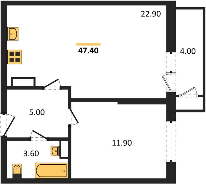 Фото №1: 1-комнатная квартира 47 м² - Краснодар, ЖК Рекорд, Карасунский внутригородской округ, Центральный внутригородской округ, Черёмушки, мкр. жилой комплекс Рекорд, ул. Новороссийская, 102/8к5