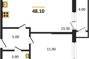 Фото №1: 1-комнатная квартира 48 м² - Краснодар, мкр. жилой комплекс Рекорд, ул. Новороссийская, 102/8к5