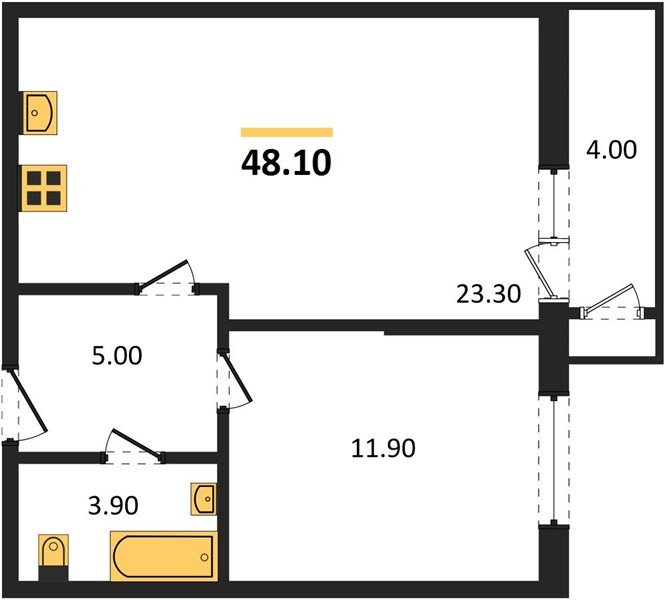 Фото №1: 1-комнатная квартира 48 м² - Краснодар, ЖК Рекорд, Карасунский внутригородской округ, Центральный внутригородской округ, Черёмушки, мкр. жилой комплекс Рекорд, ул. Новороссийская, 102/8к5