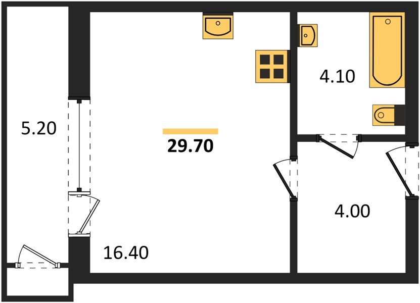 Фото №1: Студия 29 м² - Краснодар, ЖК Рекорд, Карасунский внутригородской округ, Центральный внутригородской округ, Черёмушки, мкр. жилой комплекс Рекорд, ул. Новороссийская, 102/8к5