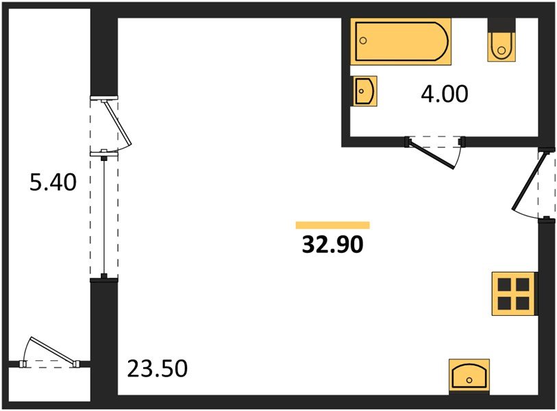 Фото №1: Студия 32 м² - Краснодар, ЖК Рекорд, Карасунский внутригородской округ, Центральный внутригородской округ, Черёмушки, мкр. жилой комплекс Рекорд, ул. Новороссийская, 102/8к5