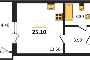 Фото №1: Студия 25 м² - Краснодар, мкр. жилой комплекс Рекорд, ул. Новороссийская, 102/8к5