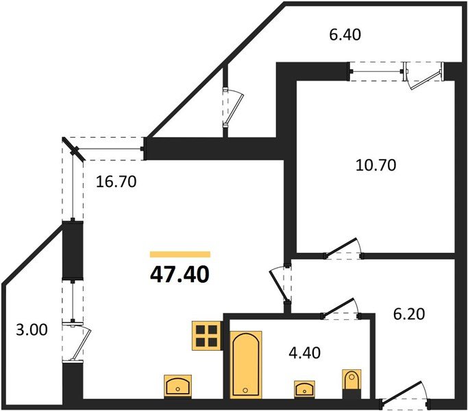 Фото №1: 1-комнатная квартира 47 м² - Краснодар, ЖК Рекорд, Карасунский внутригородской округ, Центральный внутригородской округ, Черёмушки, мкр. жилой комплекс Рекорд, ул. Новороссийская, 102/8к5