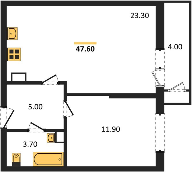 Фото №1: 1-комнатная квартира 47 м² - Краснодар, ЖК Рекорд, Карасунский внутригородской округ, Центральный внутригородской округ, Черёмушки, мкр. жилой комплекс Рекорд, ул. Новороссийская, 102/8к5