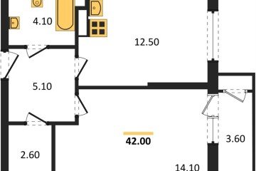 Фото №1: 1-комнатная квартира 42 м² - Краснодар, мкр. жилой комплекс Рекорд, ул. Новороссийская, 102/8к5