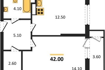 Фото №1: 1-комнатная квартира 42 м² - Краснодар, мкр. жилой комплекс Рекорд, ул. Новороссийская, 102/8к5