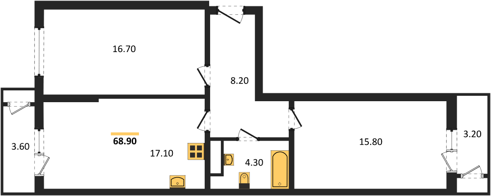 Фото №1: 2-комнатная квартира 68 м² - Краснодар, ЖК Рекорд, Карасунский внутригородской округ, Центральный внутригородской округ, Черёмушки, мкр. жилой комплекс Рекорд, ул. Новороссийская, 102/8к5