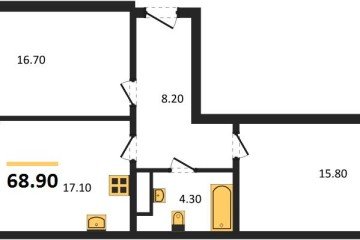 Фото №1: 2-комнатная квартира 68 м² - Краснодар, мкр. жилой комплекс Рекорд, ул. Новороссийская, 102/8к5