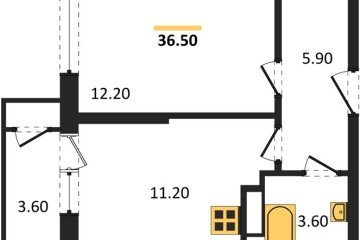 Фото №1: 1-комнатная квартира 36 м² - Краснодар, мкр. жилой комплекс Рекорд, ул. Новороссийская, 102/8к5