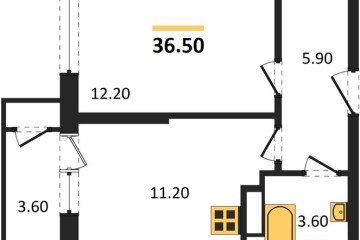 Фото №1: 1-комнатная квартира 36 м² - Краснодар, мкр. жилой комплекс Рекорд, ул. Новороссийская, 102/8к5