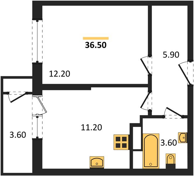 Фото №1: 1-комнатная квартира 36 м² - Краснодар, ЖК Рекорд, Карасунский внутригородской округ, Центральный внутригородской округ, Черёмушки, мкр. жилой комплекс Рекорд, ул. Новороссийская, 102/8к5