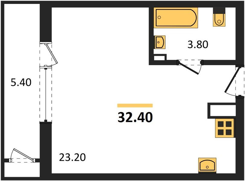 Фото №1: Студия 32 м² - Краснодар, ЖК Рекорд, Карасунский внутригородской округ, Центральный внутригородской округ, Черёмушки, мкр. жилой комплекс Рекорд, ул. Новороссийская, 102/8к5
