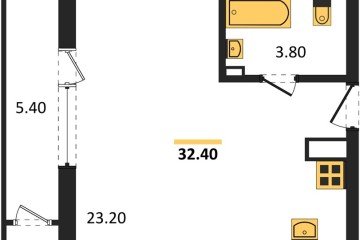 Фото №1: Студия 32 м² - Краснодар, мкр. жилой комплекс Рекорд, ул. Новороссийская, 102/8к5